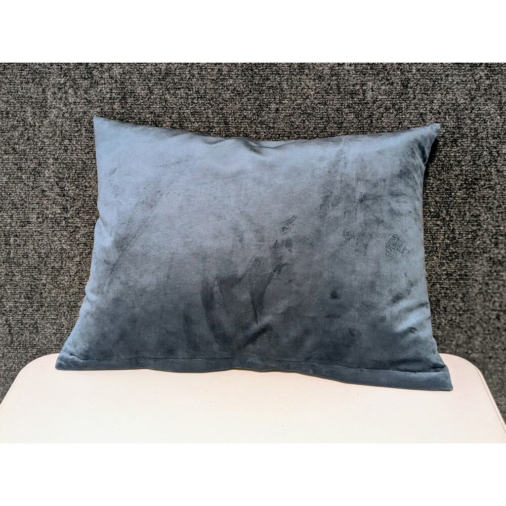 Made in Italy Teal Velvet Zippered Down Filled Insert Decorative Pillow